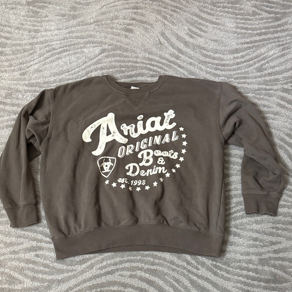 Ariat Dark Brown Sweatshirt with White Graphic
